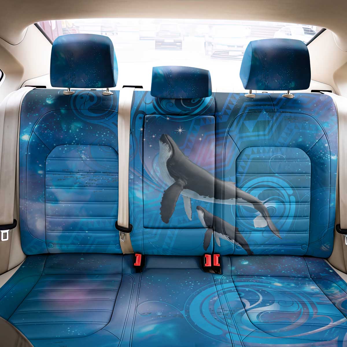Paikea New Zealand Matariki Back Car Seat Cover Humpback Whale Taniko Motifs Ocean Vibes
