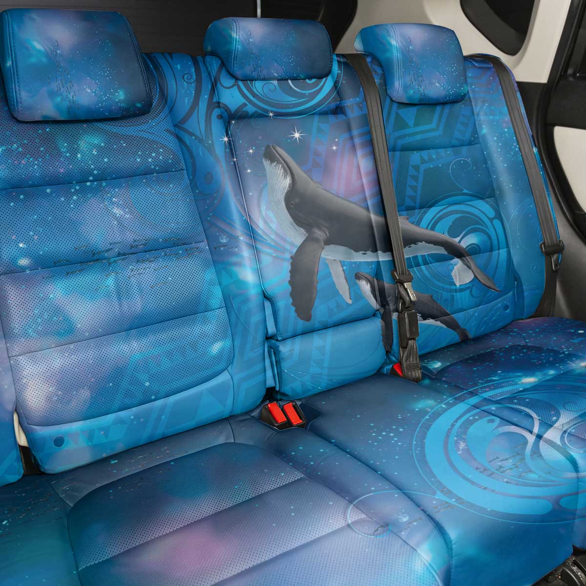 Paikea New Zealand Matariki Back Car Seat Cover Humpback Whale Taniko Motifs Ocean Vibes