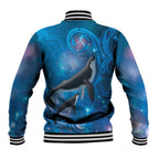 Paikea New Zealand Matariki Baseball Jacket Humpback Whale Taniko Motifs Ocean Vibes