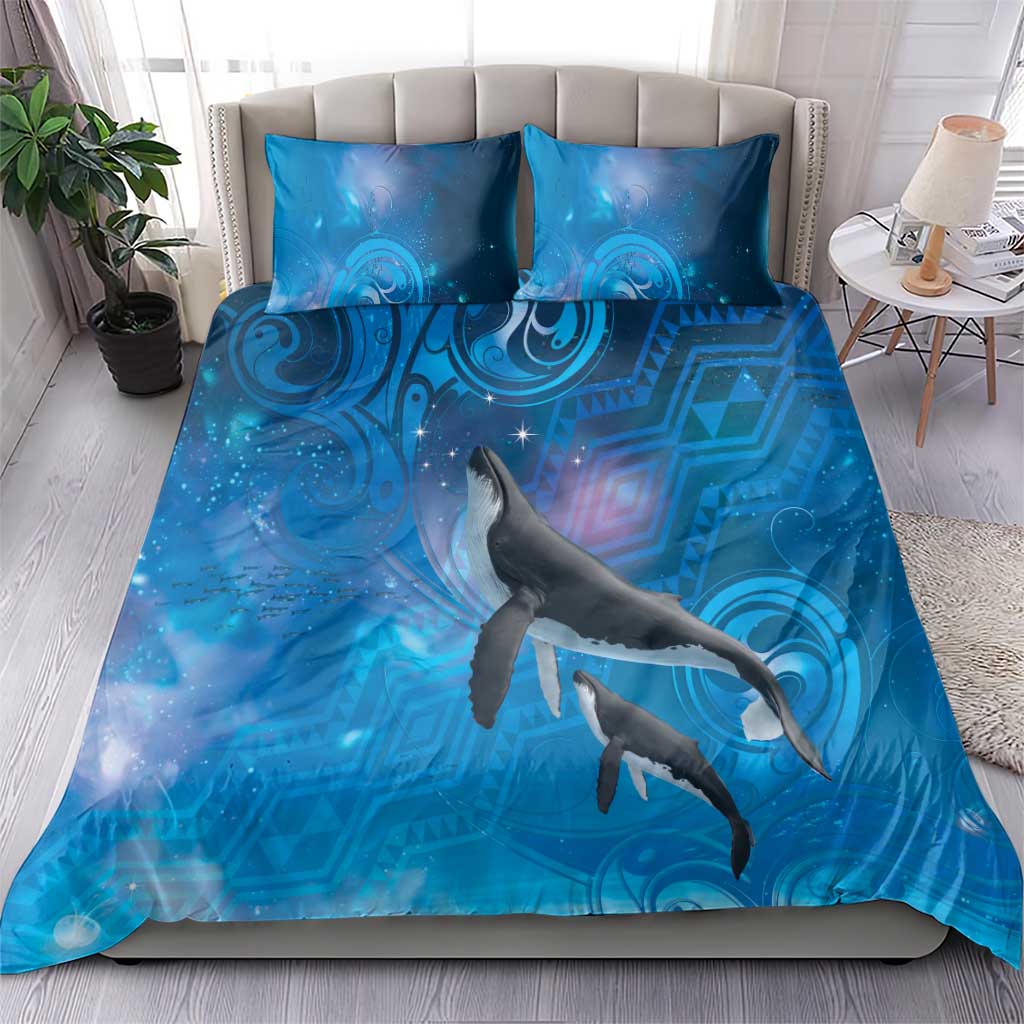 Paikea New Zealand Matariki Bedding Set Humpback Whale Taniko Motifs Ocean Vibes