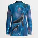 Paikea New Zealand Matariki Blazer Humpback Whale Taniko Motifs Ocean Vibes
