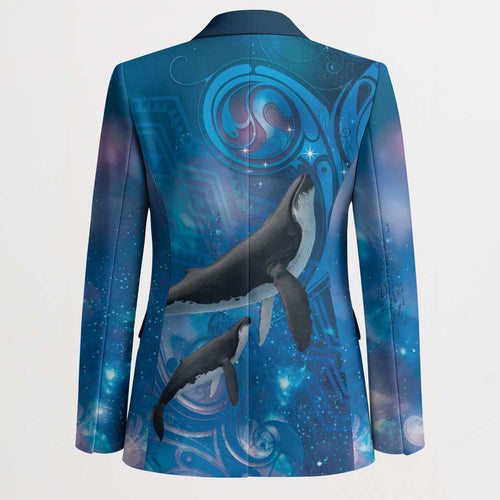 Paikea New Zealand Matariki Blazer Humpback Whale Taniko Motifs Ocean Vibes