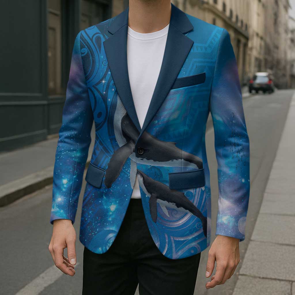 Paikea New Zealand Matariki Blazer Humpback Whale Taniko Motifs Ocean Vibes