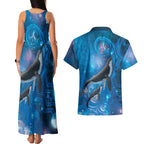 Paikea New Zealand Matariki Couples Matching Tank Maxi Dress and Hawaiian Shirt Humpback Whale Taniko Motifs Ocean Vibes