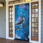 Paikea New Zealand Matariki Door Cover Humpback Whale Taniko Motifs Ocean Vibes