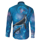 Paikea New Zealand Matariki Family Matching Long Sleeve Bodycon Dress and Hawaiian Shirt Humpback Whale Taniko Motifs Ocean Vibes