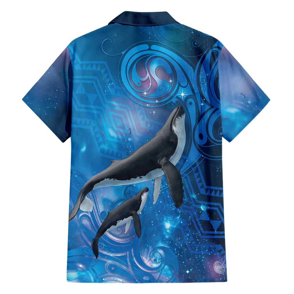 Paikea New Zealand Matariki Family Matching Short Sleeve Bodycon Dress and Hawaiian Shirt Humpback Whale Taniko Motifs Ocean Vibes