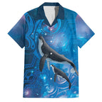 Paikea New Zealand Matariki Family Matching Summer Maxi Dress and Hawaiian Shirt Humpback Whale Taniko Motifs Ocean Vibes
