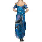 Paikea New Zealand Matariki Family Matching Summer Maxi Dress and Hawaiian Shirt Humpback Whale Taniko Motifs Ocean Vibes