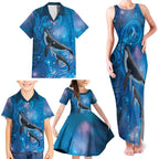 Paikea New Zealand Matariki Family Matching Tank Maxi Dress and Hawaiian Shirt Humpback Whale Taniko Motifs Ocean Vibes