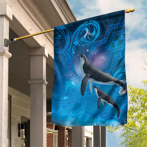 Paikea New Zealand Matariki Garden Flag Humpback Whale Taniko Motifs Ocean Vibes