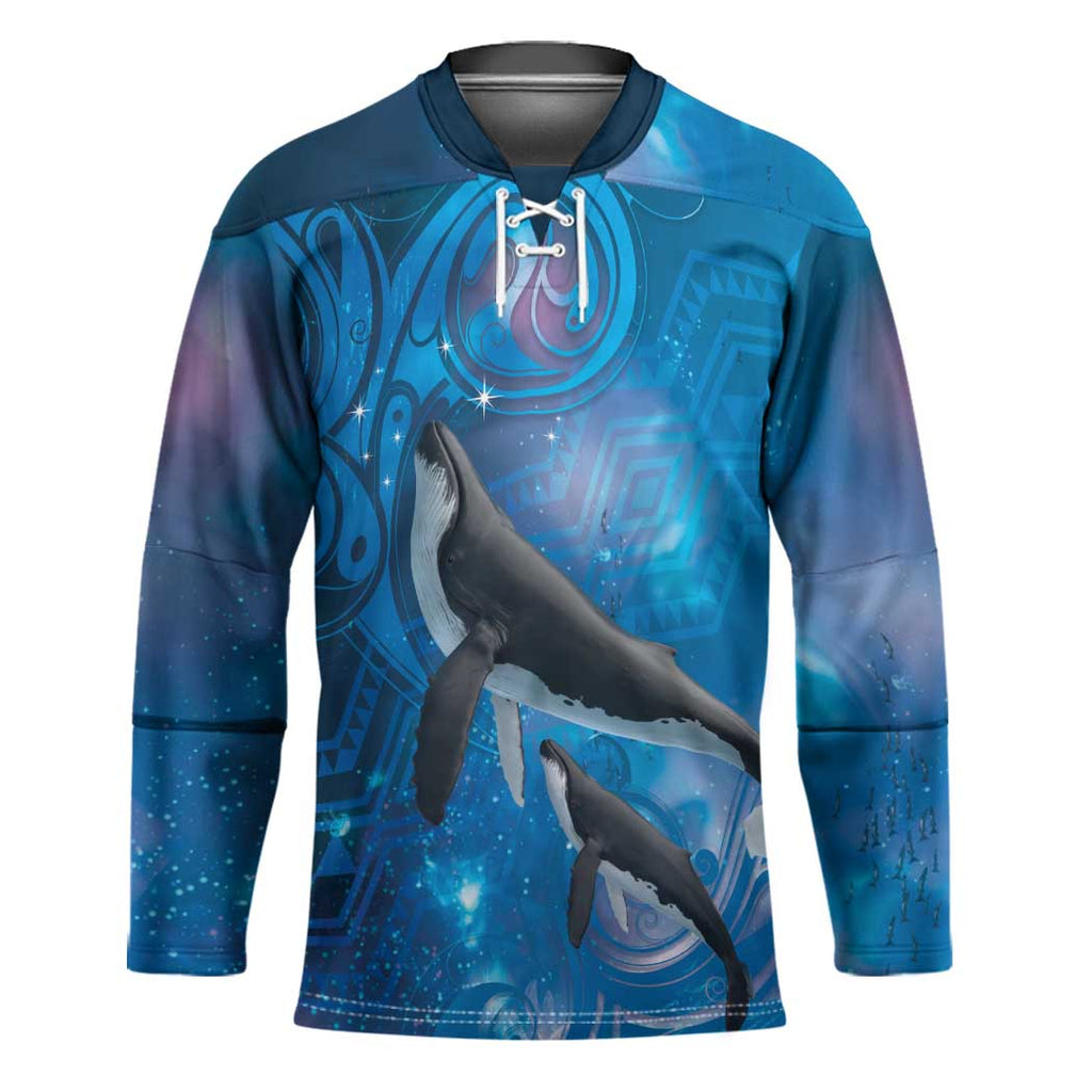 Paikea New Zealand Matariki Hockey Jersey Humpback Whale Taniko Motifs Ocean Vibes