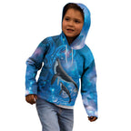 Paikea New Zealand Matariki Kid Hoodie Humpback Whale Taniko Motifs Ocean Vibes