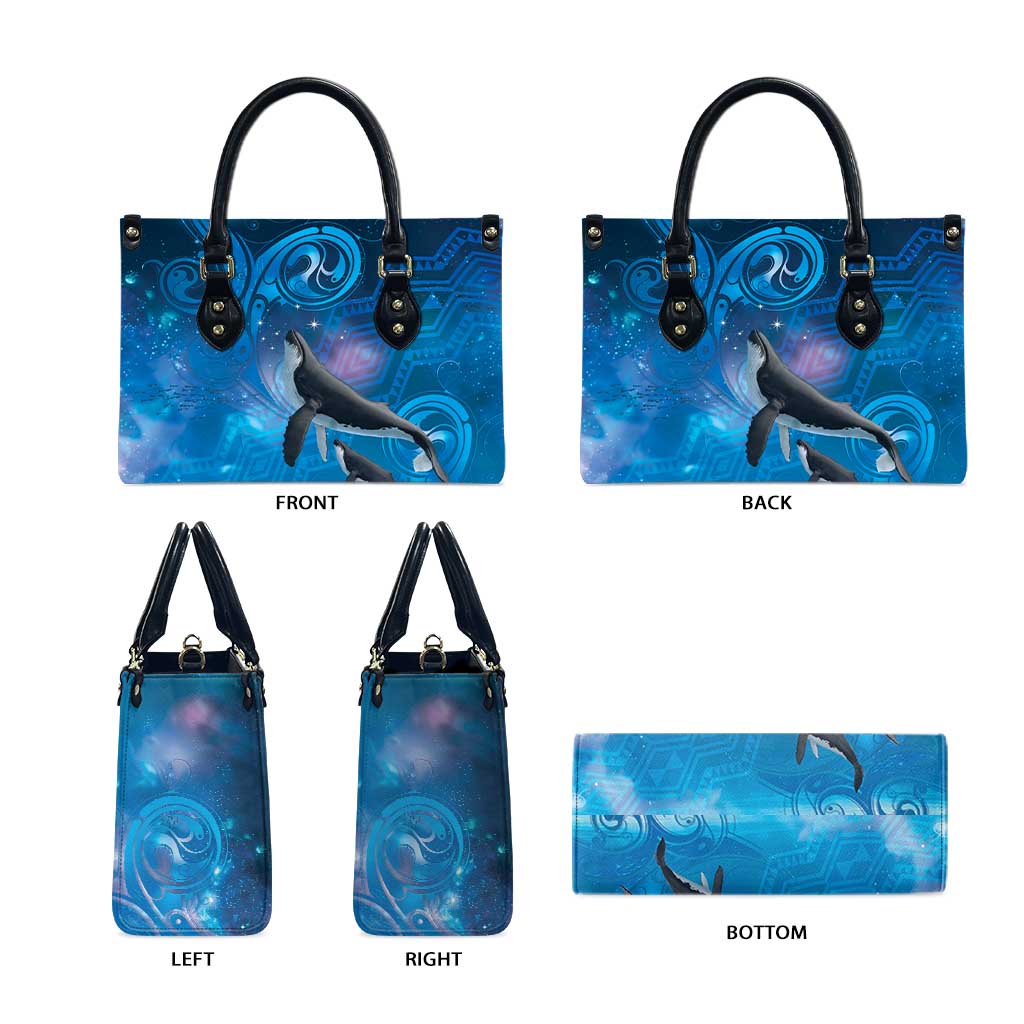 Paikea New Zealand Matariki Leather Bag Humpback Whale Taniko Motifs Ocean Vibes