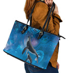 Paikea New Zealand Matariki Leather Tote Bag Humpback Whale Taniko Motifs Ocean Vibes