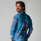 Paikea New Zealand Matariki Long Sleeve Polo Shirt Humpback Whale Taniko Motifs Ocean Vibes