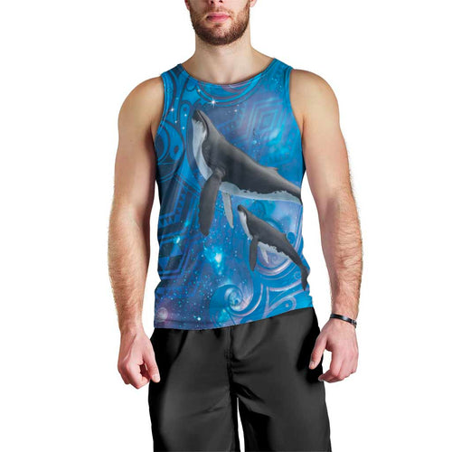 Paikea New Zealand Matariki Men Tank Top Humpback Whale Taniko Motifs Ocean Vibes