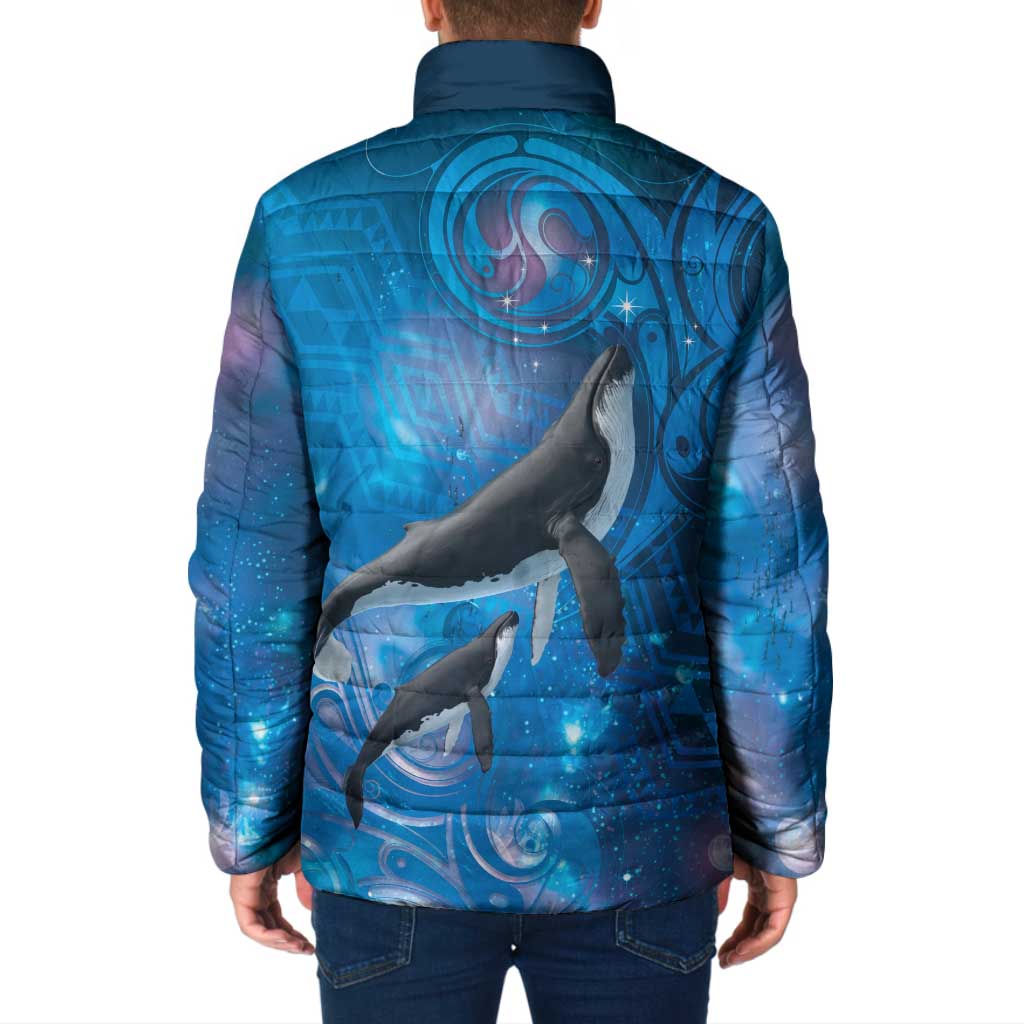 Paikea New Zealand Matariki Padded Jacket Humpback Whale Taniko Motifs Ocean Vibes