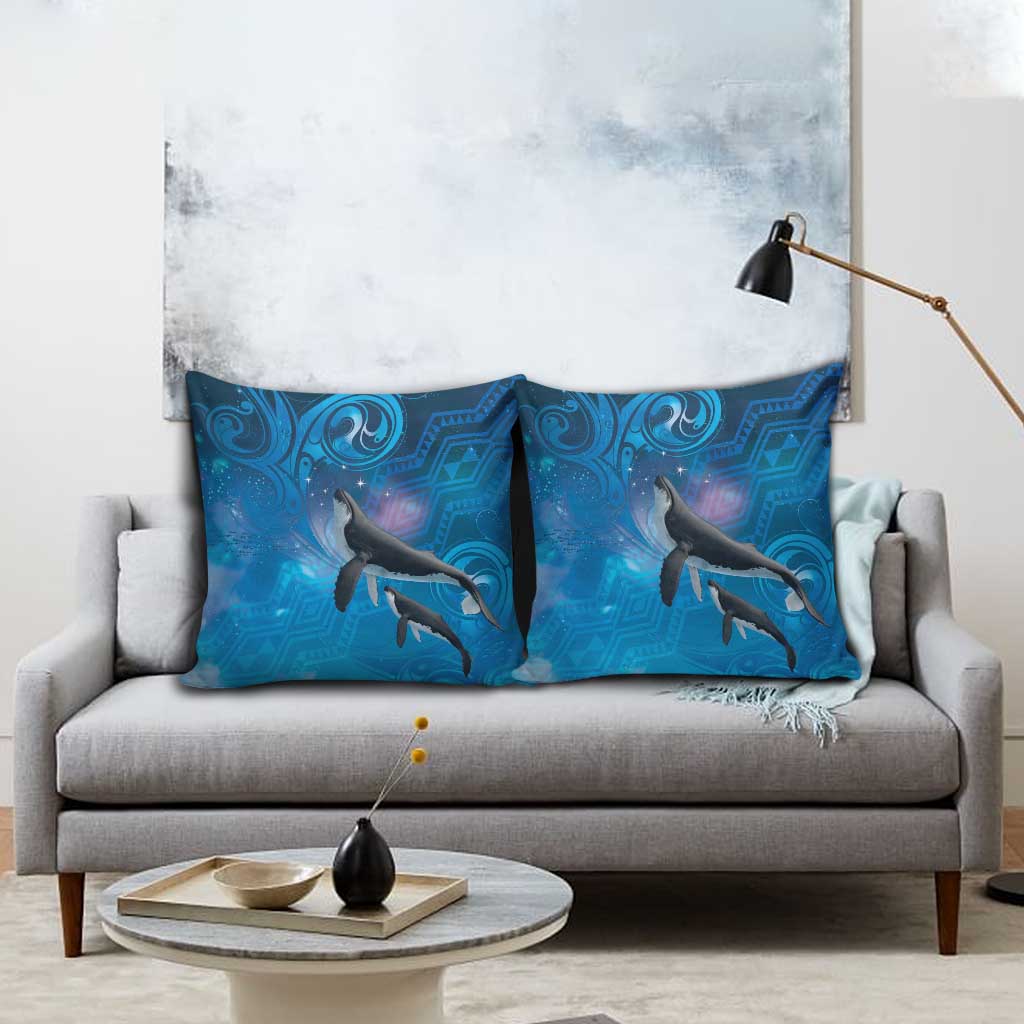 Paikea New Zealand Matariki Pillow Cover Humpback Whale Taniko Motifs Ocean Vibes