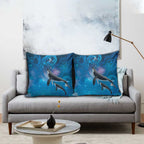 Paikea New Zealand Matariki Pillow Cover Humpback Whale Taniko Motifs Ocean Vibes