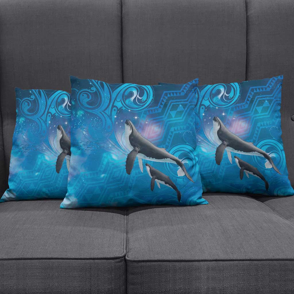 Paikea New Zealand Matariki Pillow Cover Humpback Whale Taniko Motifs Ocean Vibes