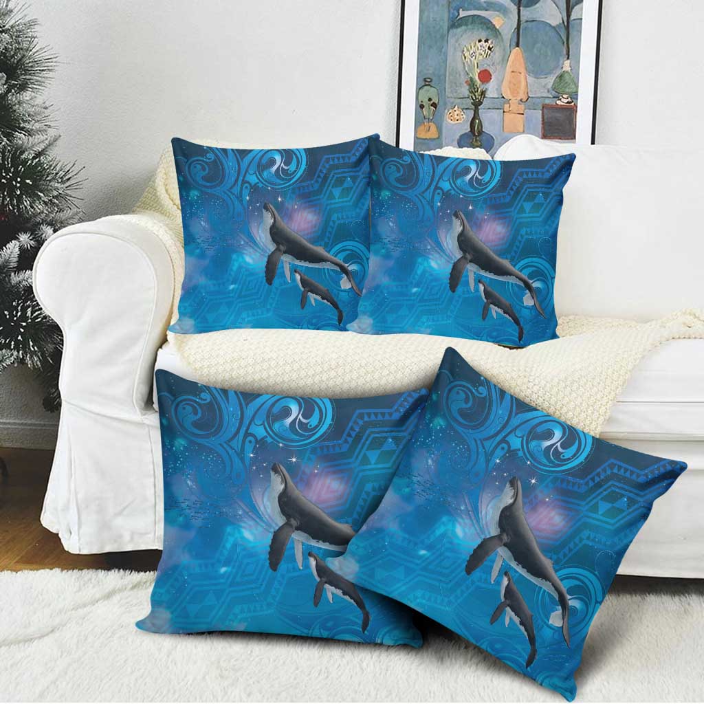 Paikea New Zealand Matariki Pillow Cover Humpback Whale Taniko Motifs Ocean Vibes