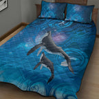 Paikea New Zealand Matariki Quilt Bed Set Humpback Whale Taniko Motifs Ocean Vibes