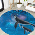 Paikea New Zealand Matariki Round Carpet Humpback Whale Taniko Motifs Ocean Vibes