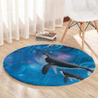 Paikea New Zealand Matariki Round Carpet Humpback Whale Taniko Motifs Ocean Vibes
