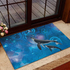 Paikea New Zealand Matariki Rubber Doormat Humpback Whale Taniko Motifs Ocean Vibes