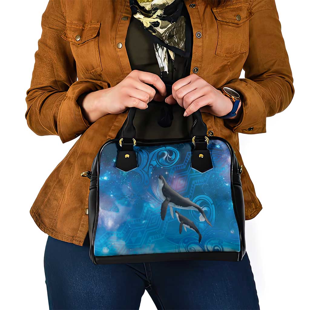 Paikea New Zealand Matariki Shoulder Handbag Humpback Whale Taniko Motifs Ocean Vibes