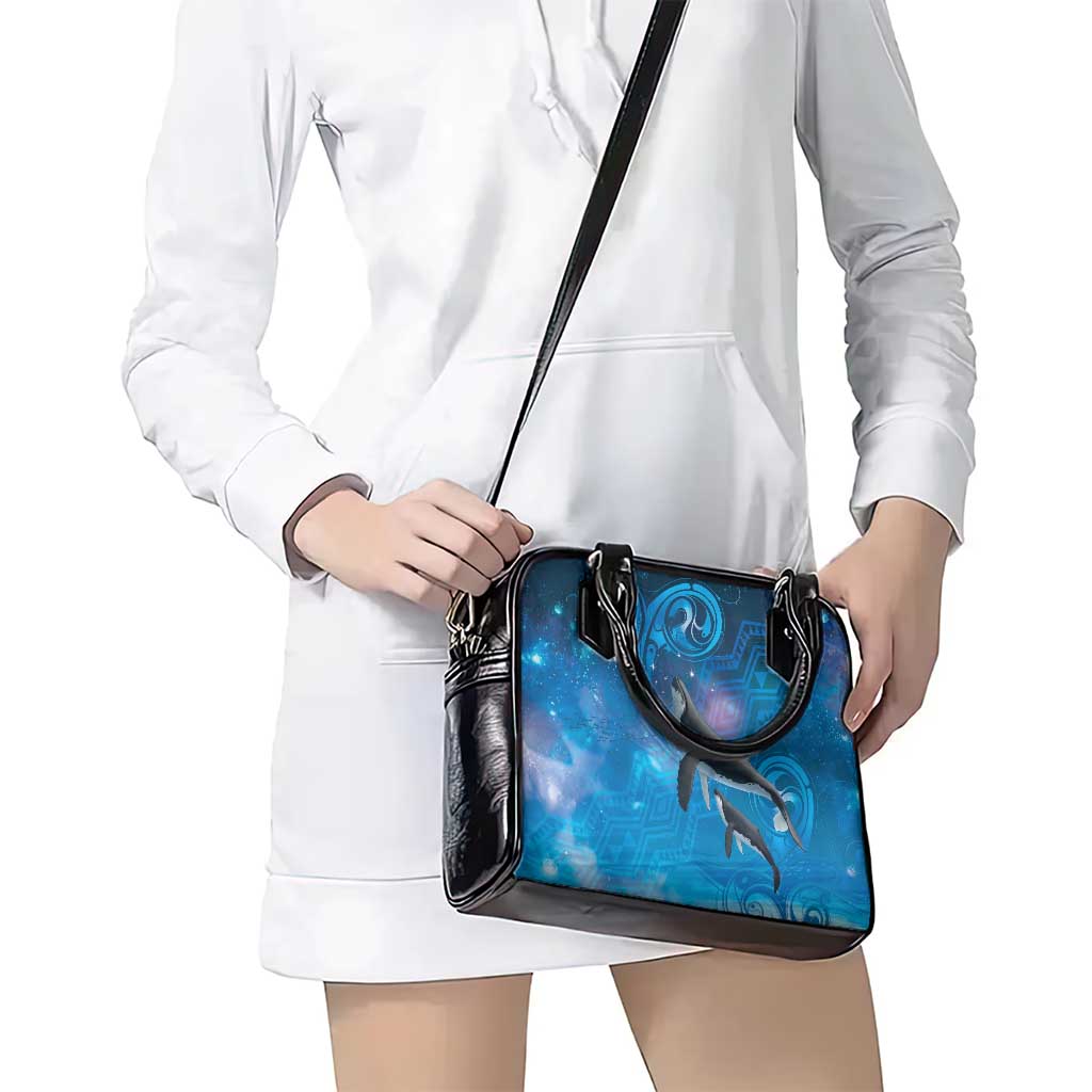 Paikea New Zealand Matariki Shoulder Handbag Humpback Whale Taniko Motifs Ocean Vibes