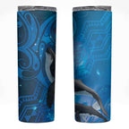 Paikea New Zealand Matariki Skinny Tumbler Humpback Whale Taniko Motifs Ocean Vibes