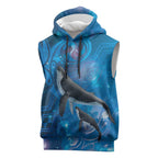 Paikea New Zealand Matariki Sleeveless Hoodie Humpback Whale Taniko Motifs Ocean Vibes
