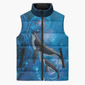 Paikea New Zealand Matariki Sleeveless Puffer Jacket Humpback Whale Taniko Motifs Ocean Vibes