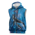 Paikea New Zealand Matariki Sleeveless Zip Hoodie Humpback Whale Taniko Motifs Ocean Vibes