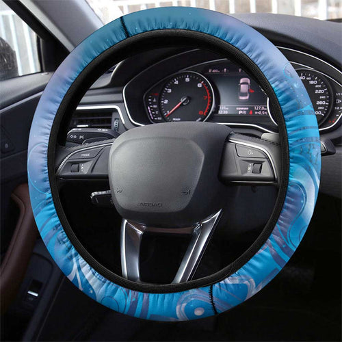 Paikea New Zealand Matariki Steering Wheel Cover Humpback Whale Taniko Motifs Ocean Vibes