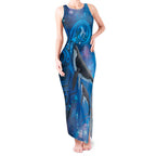 Paikea New Zealand Matariki Tank Maxi Dress Humpback Whale Taniko Motifs Ocean Vibes