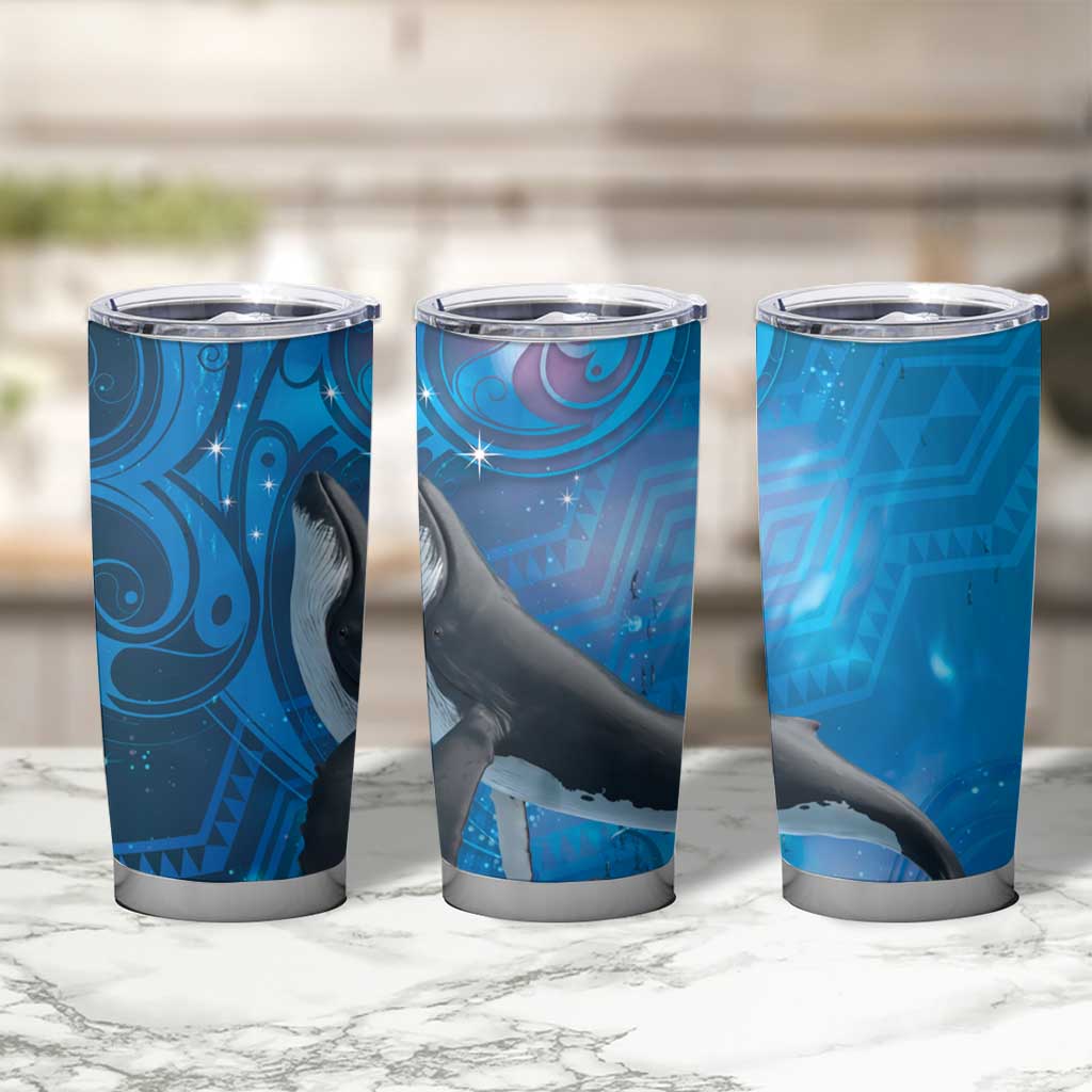 Paikea New Zealand Matariki Tumbler Cup Humpback Whale Taniko Motifs Ocean Vibes