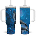 Paikea New Zealand Matariki Tumbler With Handle Humpback Whale Taniko Motifs Ocean Vibes