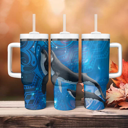 Paikea New Zealand Matariki Tumbler With Handle Humpback Whale Taniko Motifs Ocean Vibes