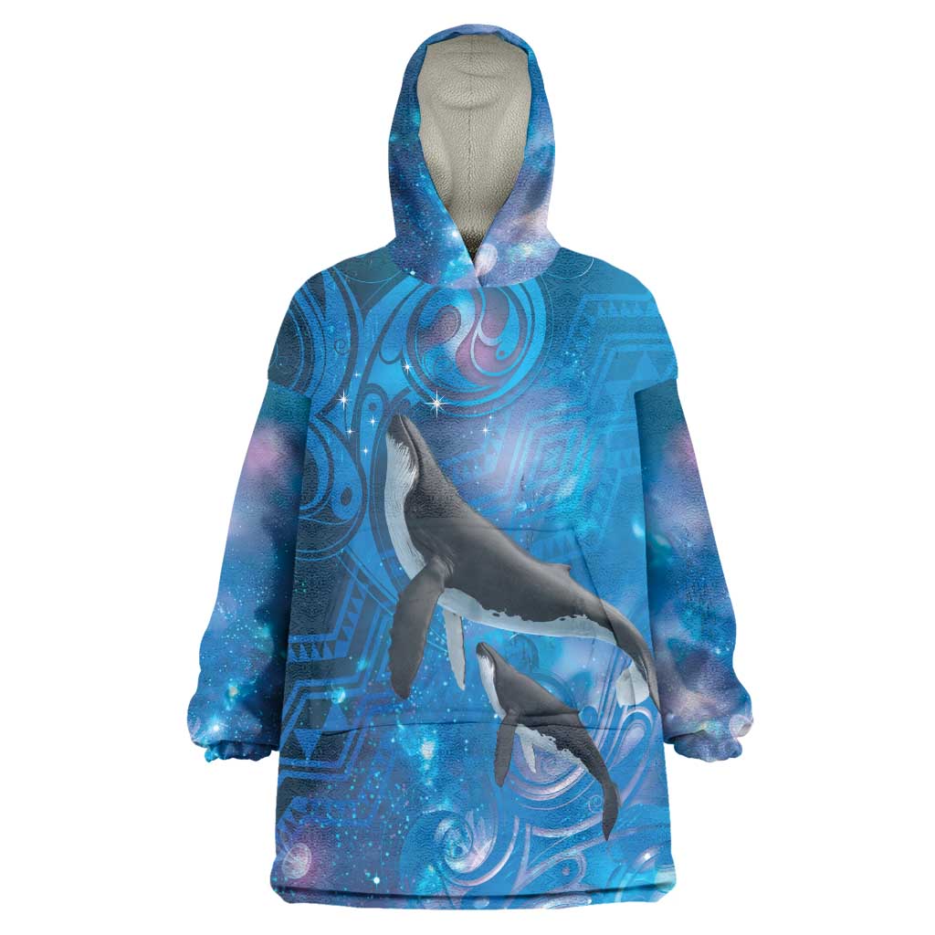 Paikea New Zealand Matariki Wearable Blanket Hoodie Humpback Whale Taniko Motifs Ocean Vibes