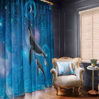 Paikea New Zealand Matariki Window Curtain Humpback Whale Taniko Motifs Ocean Vibes