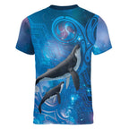 Paikea New Zealand Matariki Women V-Neck T-Shirt Humpback Whale Taniko Motifs Ocean Vibes
