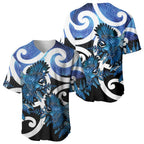 Piwakawaka New Zealand Matariki Baseball Jersey Maori New Year Silver Fern Blue Galaxy