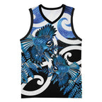 Piwakawaka New Zealand Matariki Basketball Jersey Maori New Year Silver Fern Blue Galaxy