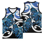 Piwakawaka New Zealand Matariki Basketball Jersey Maori New Year Silver Fern Blue Galaxy
