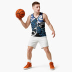 Piwakawaka New Zealand Matariki Basketball Jersey Maori New Year Silver Fern Blue Galaxy