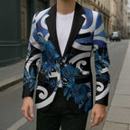 Piwakawaka New Zealand Matariki Blazer Maori New Year Silver Fern Blue Galaxy