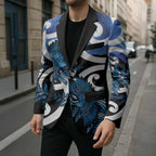 Piwakawaka New Zealand Matariki Blazer Maori New Year Silver Fern Blue Galaxy